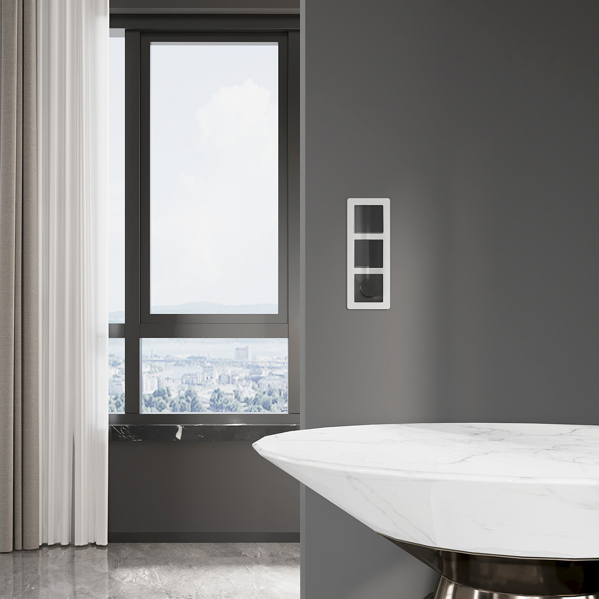 Выключатель одноклавишный (черный акрил) Werkel