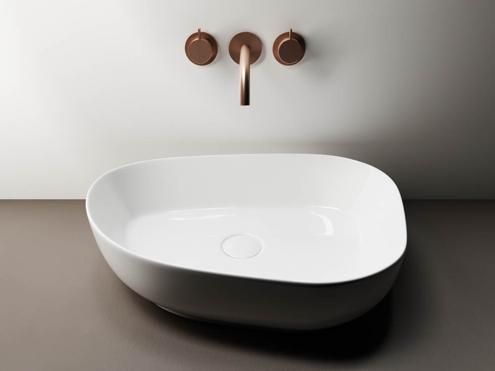 Умывальник чаша накладная ассиметричной формы CN5003