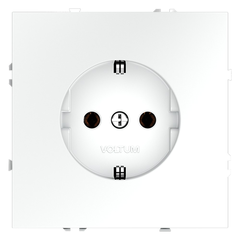 Розетка встраиваемая VOLTUM S70 с заземлением 16А, (белый матовый)