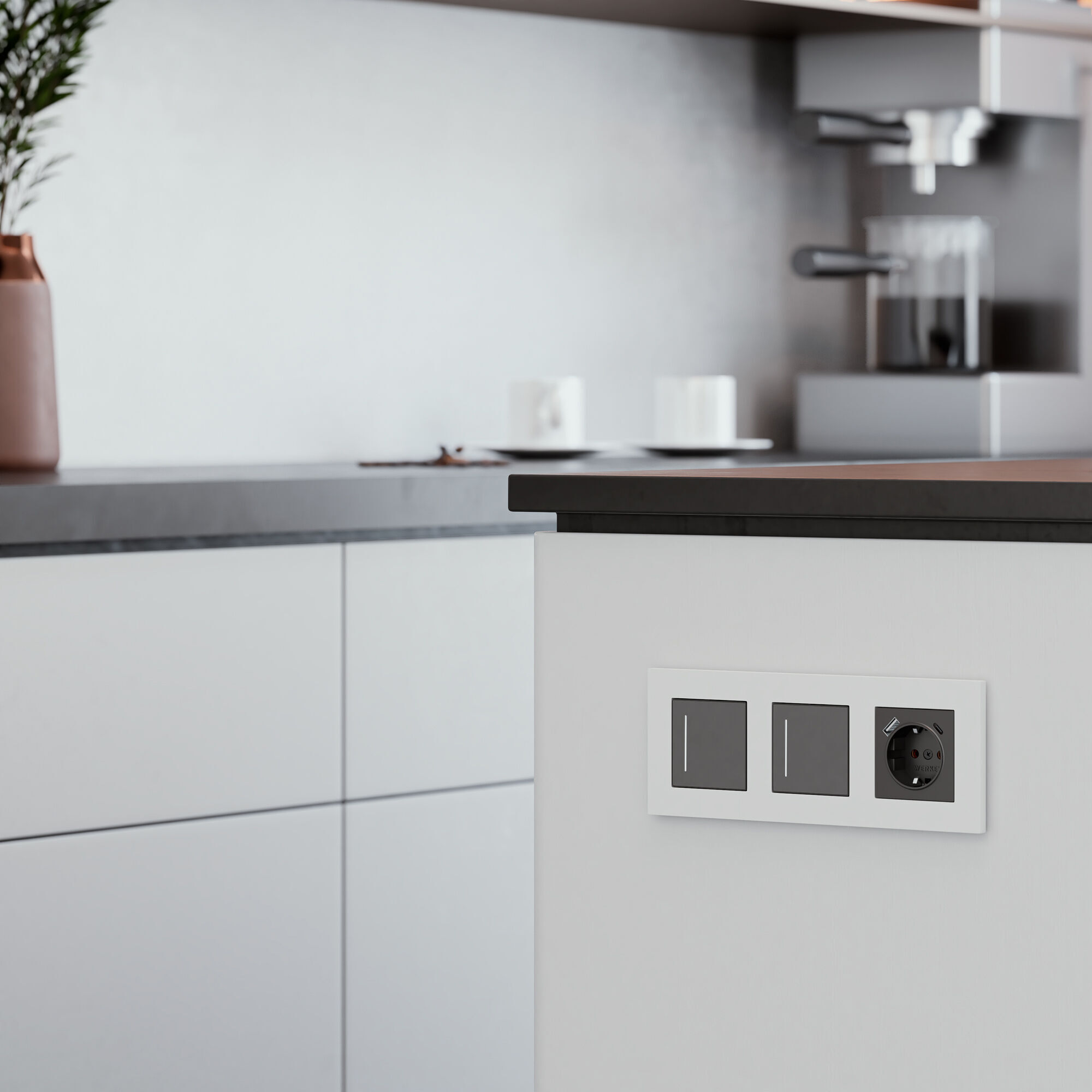 Рамка на 3 поста Slab (белый софт) Werkel