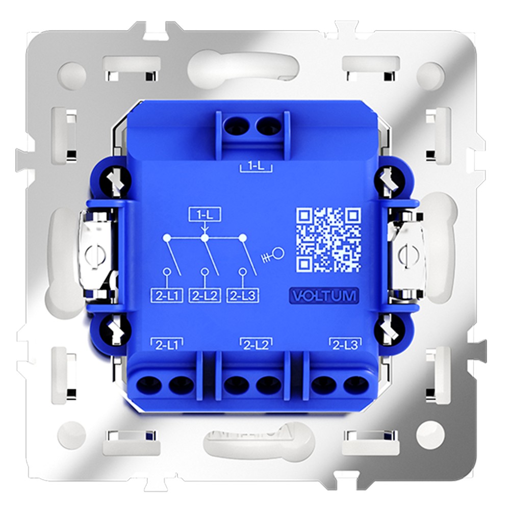 Выключатель встраиваемый VOLTUM S70 трехклавишный 10А, (белый матовый)