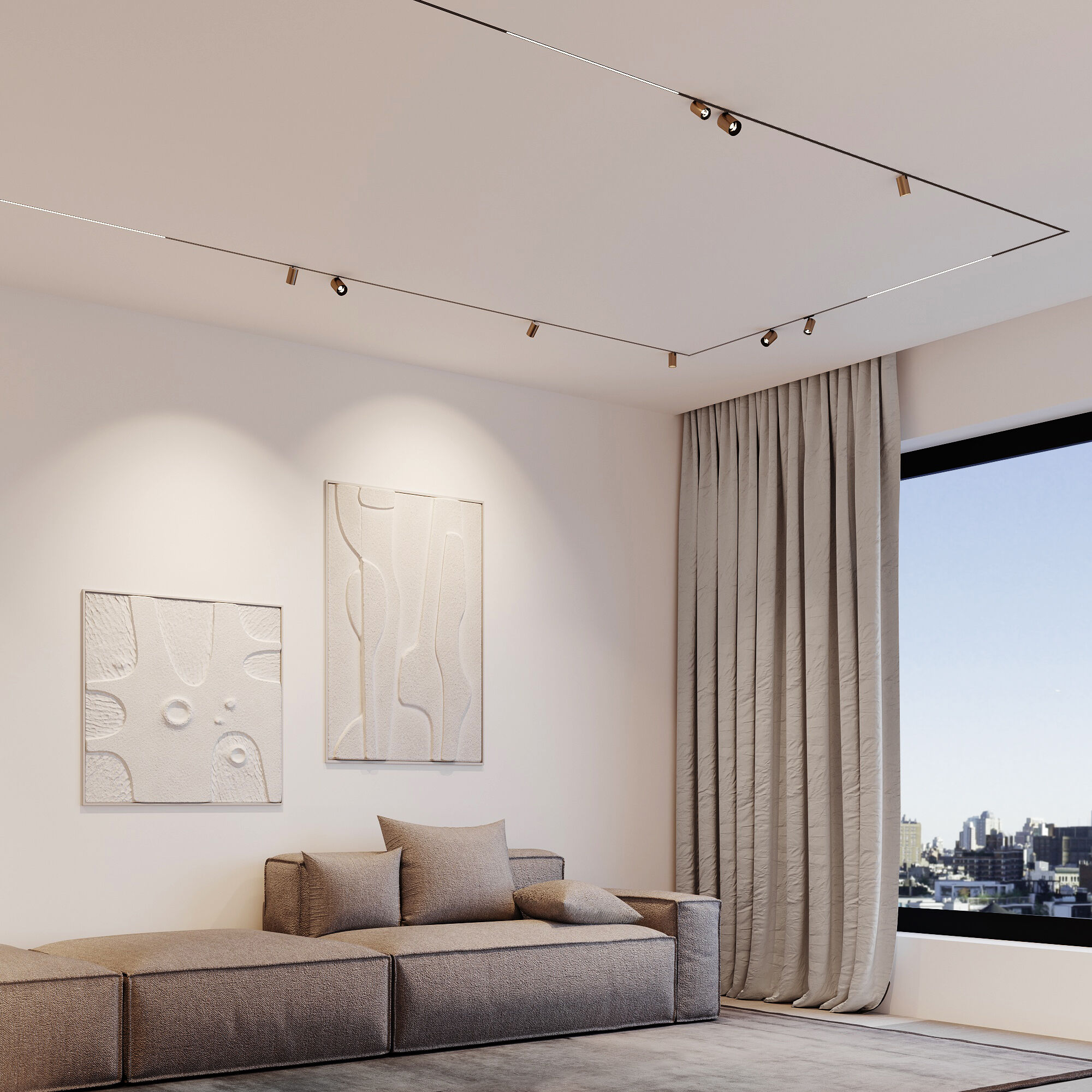 Mini Magnetic Трековый поворотный светильник 5W 3000K латунь/черный