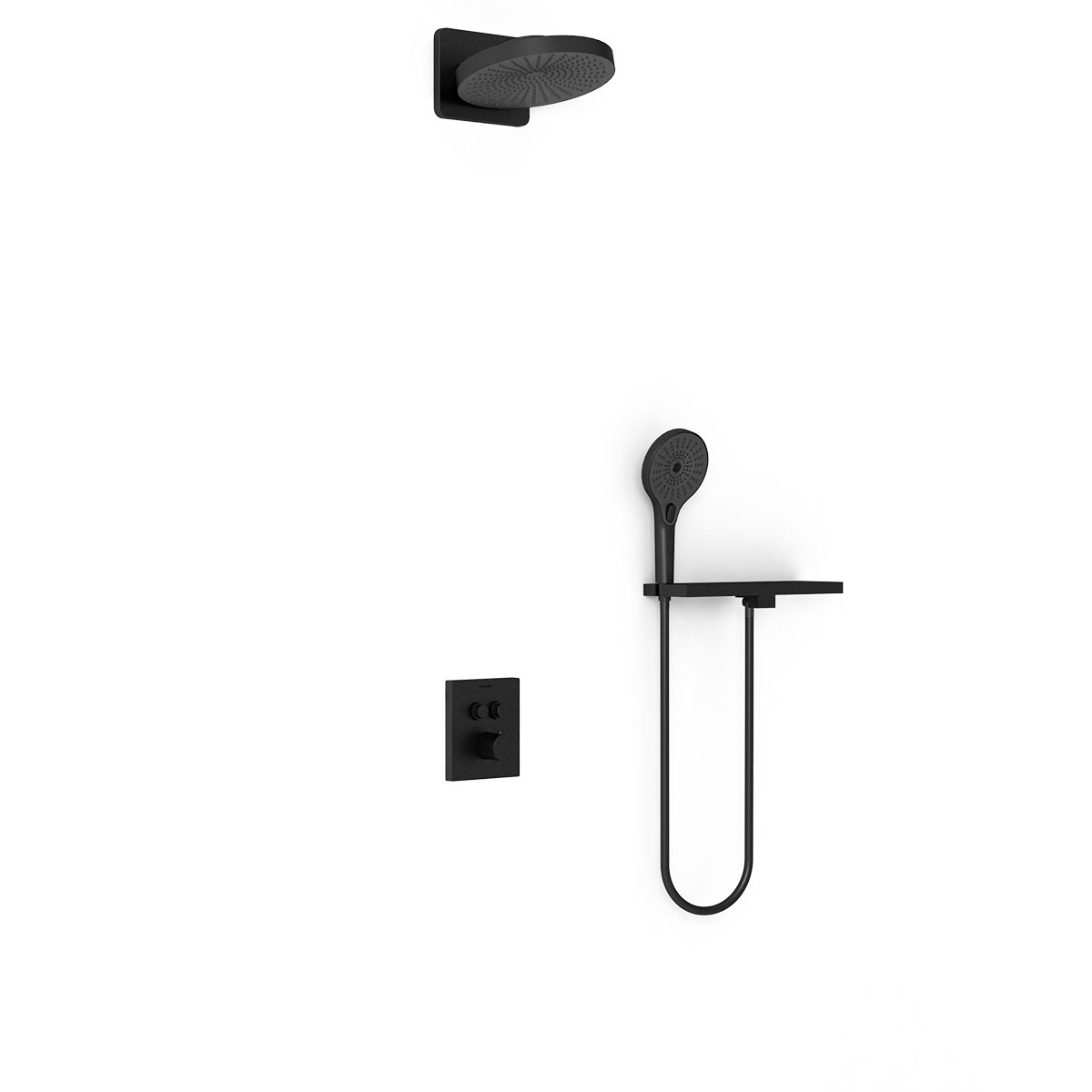 Душевая система Vincea VSFW-3I21T1RMB встраиваемая в стену цвет черный матовый