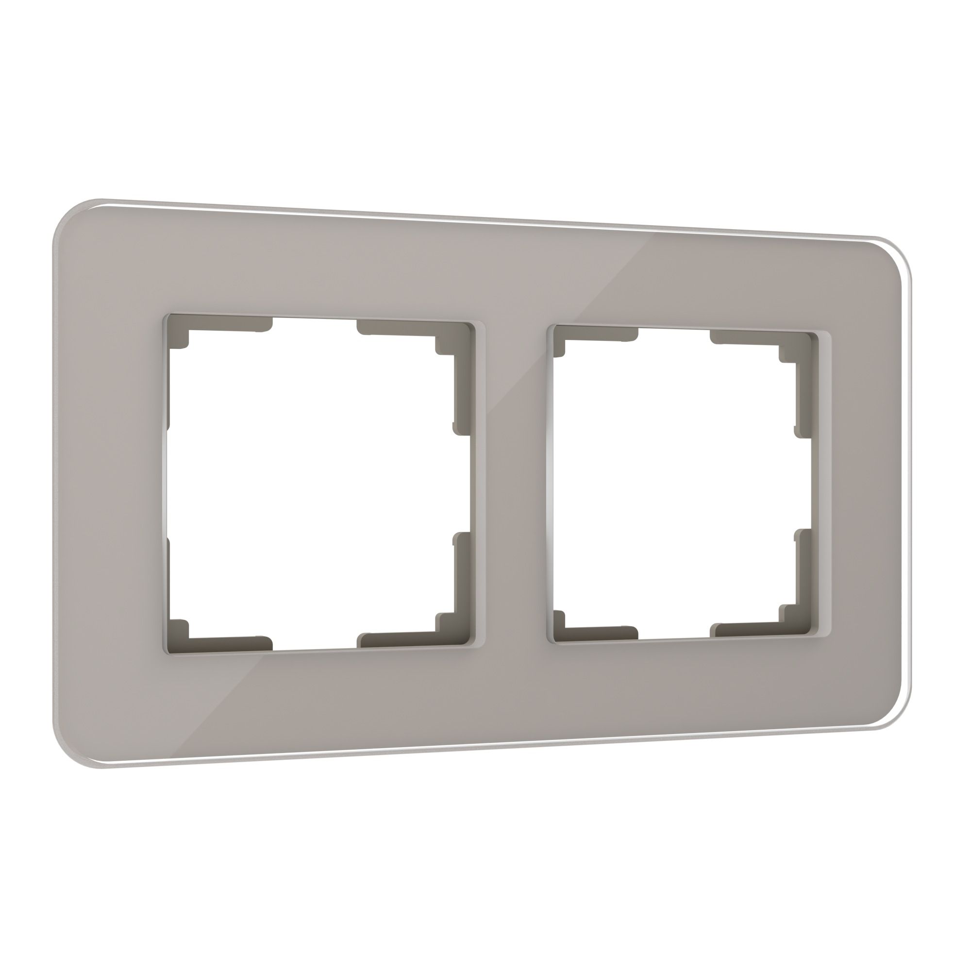 Рамка из стекла на 2 поста Elite дымчатый Werkel