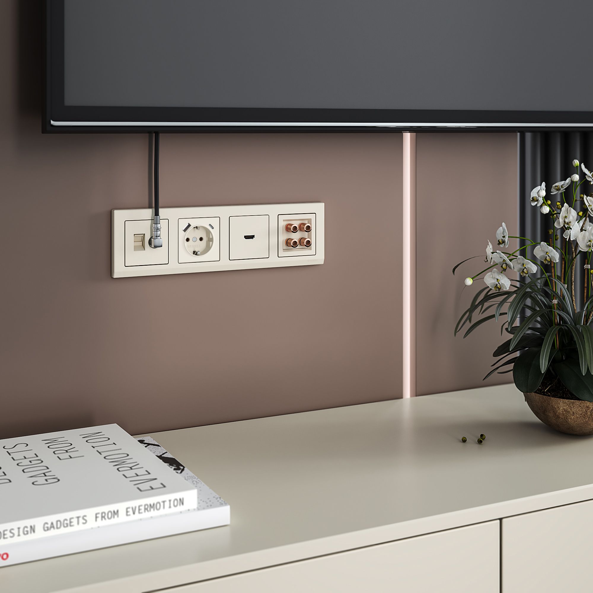 Розетка с быстрой зарядкой USB Type A+С (слоновая кость) Werkel