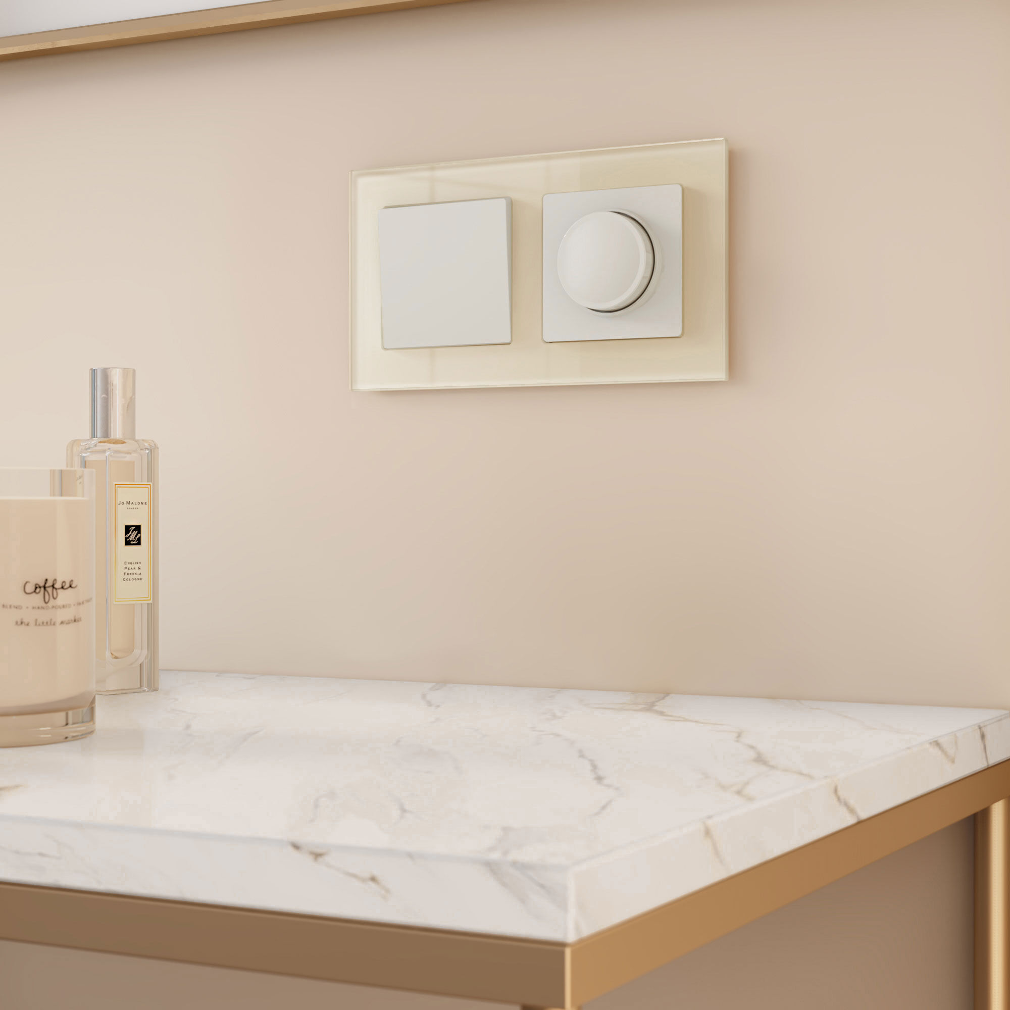 Рамка на 2 поста (молочный, стекло) Werkel