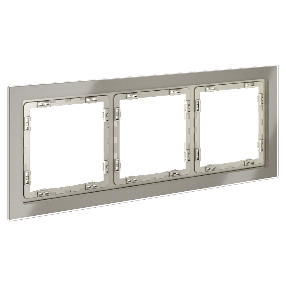 Рамка стеклянная VOLTUM S70 на 3 поста, (шелк, стекло)