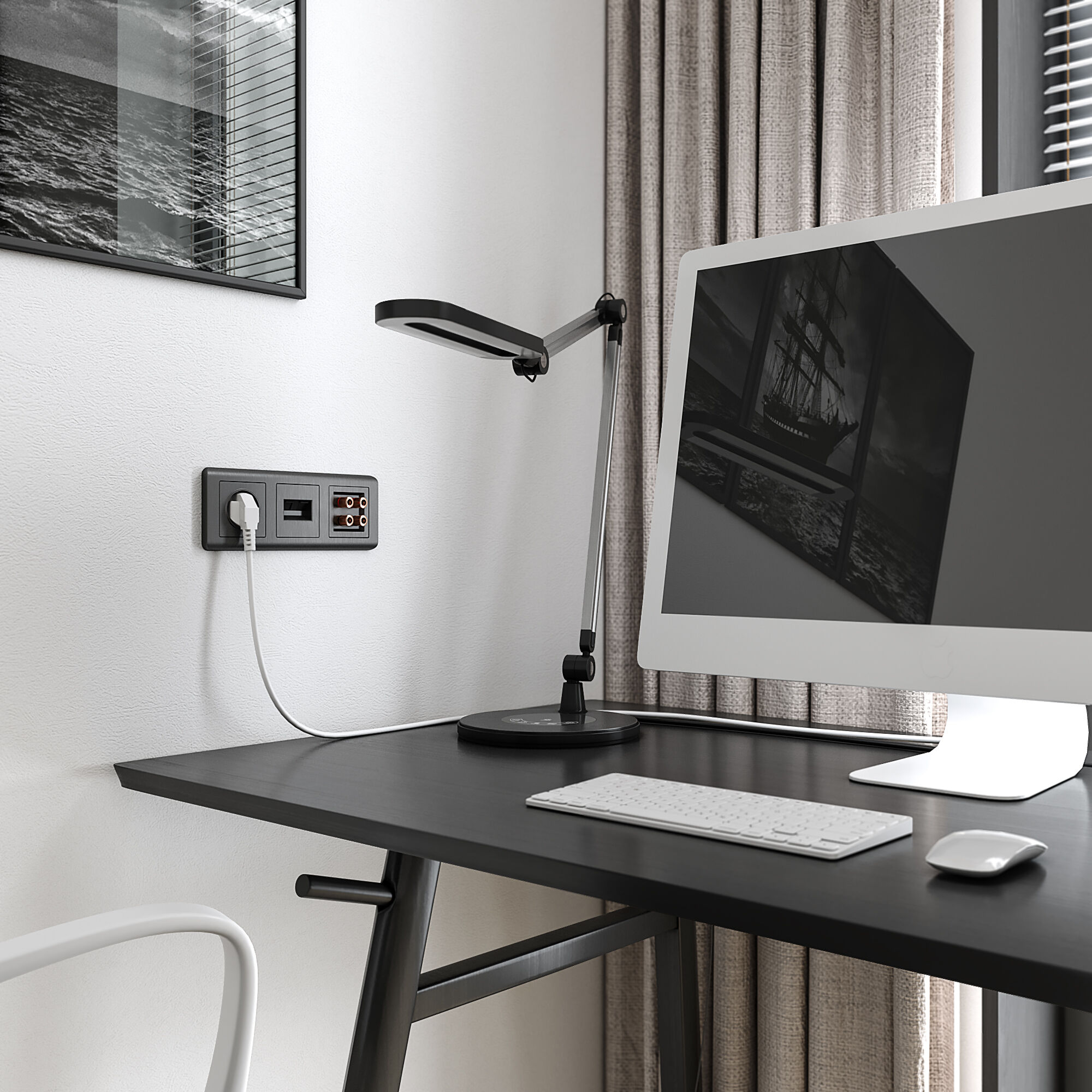 Акустическая розетка (графит рифленый) Werkel