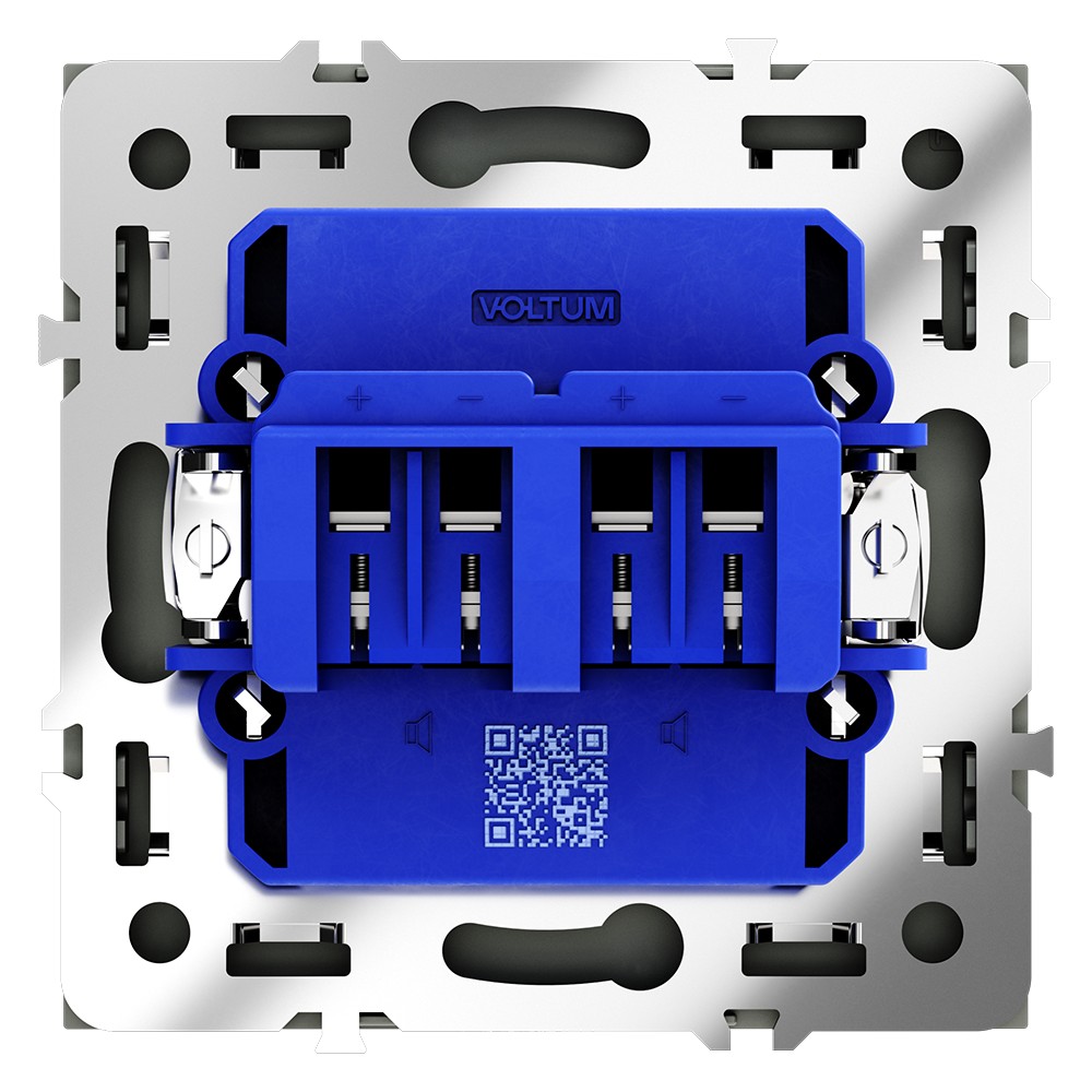 Розетка акустическая встраиваемая VOLTUM S70 4-местная, (черный матовый)