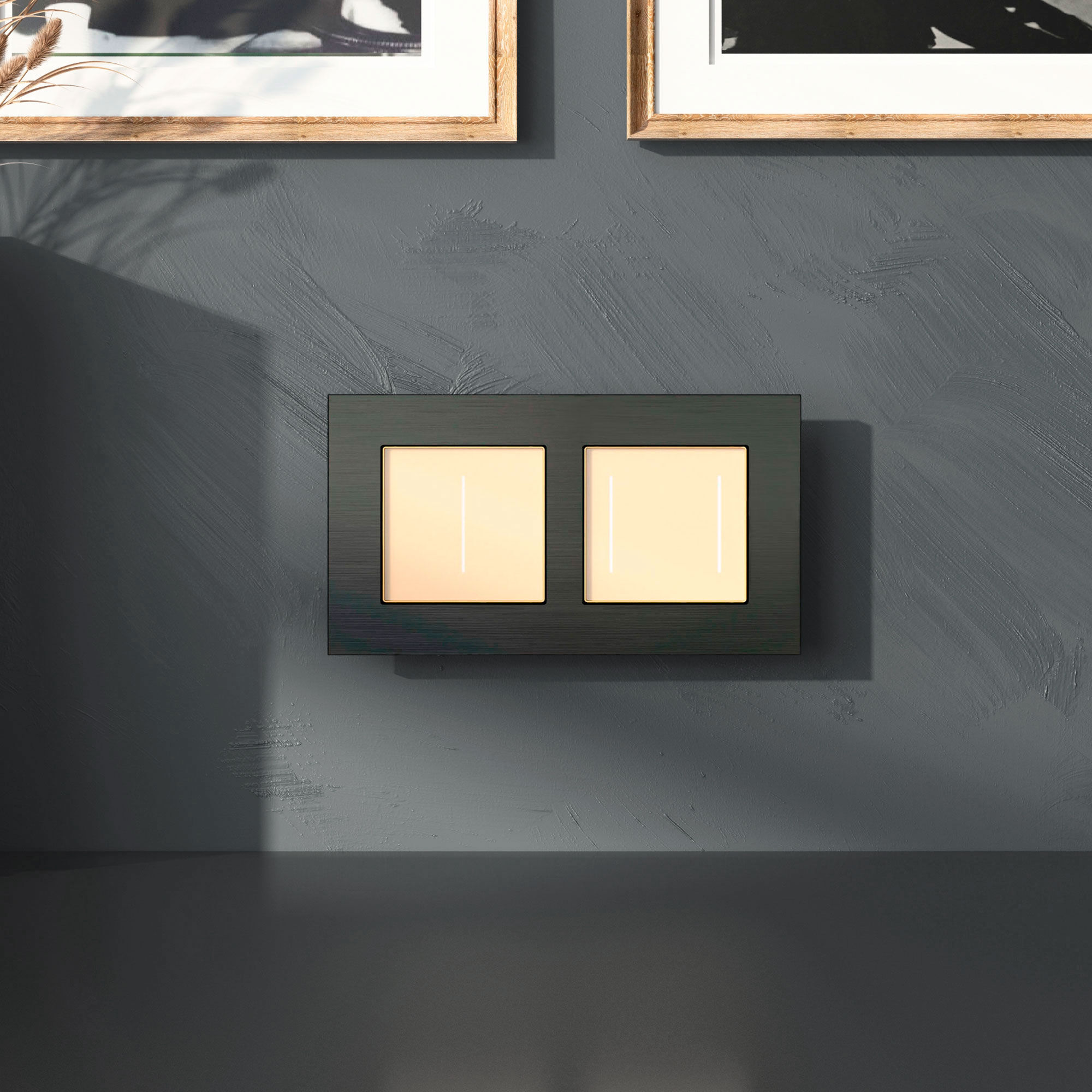 Рамка на 2 поста AluMax (черный алюминий) Werkel