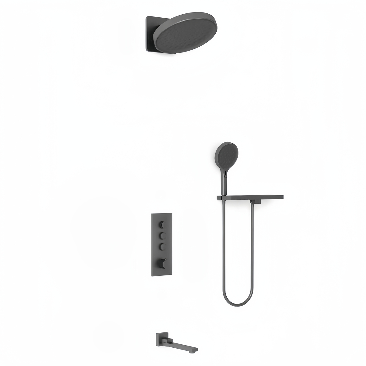 Душевая система Vincea VSFW-433TI3RGM встраиваемая в стену цвет вороненая сталь