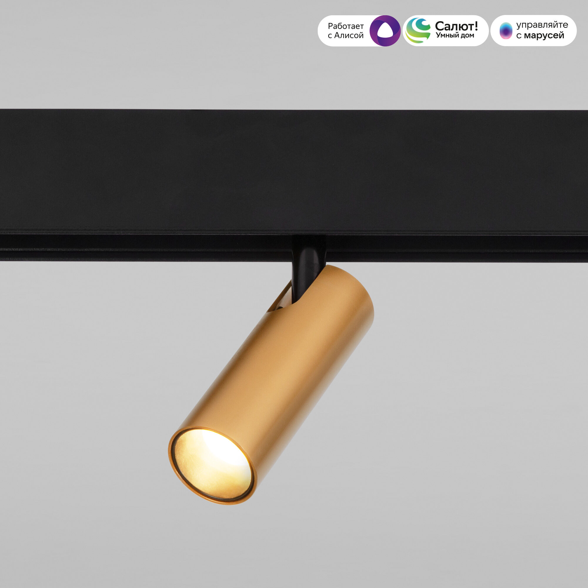 Slim Magnetic Умный трековый поворотный светильник 7W 2700-6500K Dim Cubo латунь