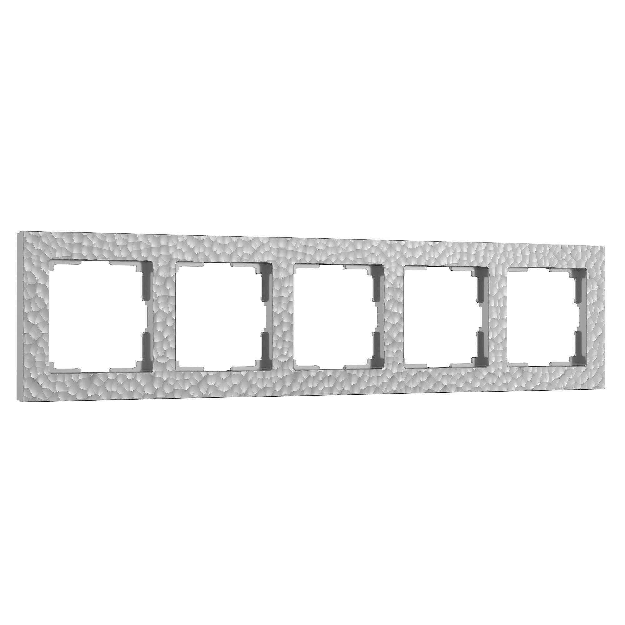 Рамка на 5 постов Hammer (серебряный) Werkel