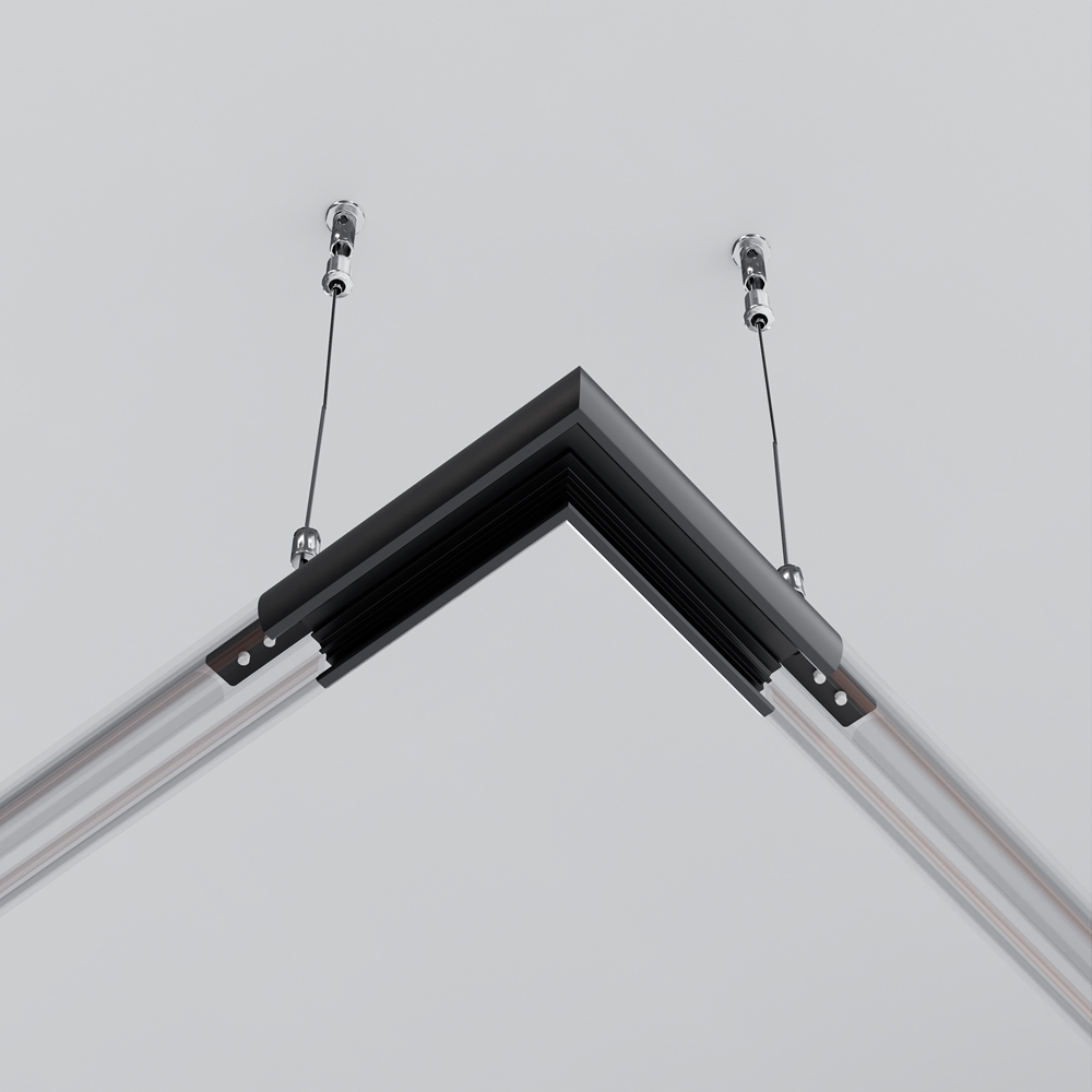 Коннектор угловой для круглого низкопрофильного шинопровода Exility Maytoni TRAM034CL-R-41B