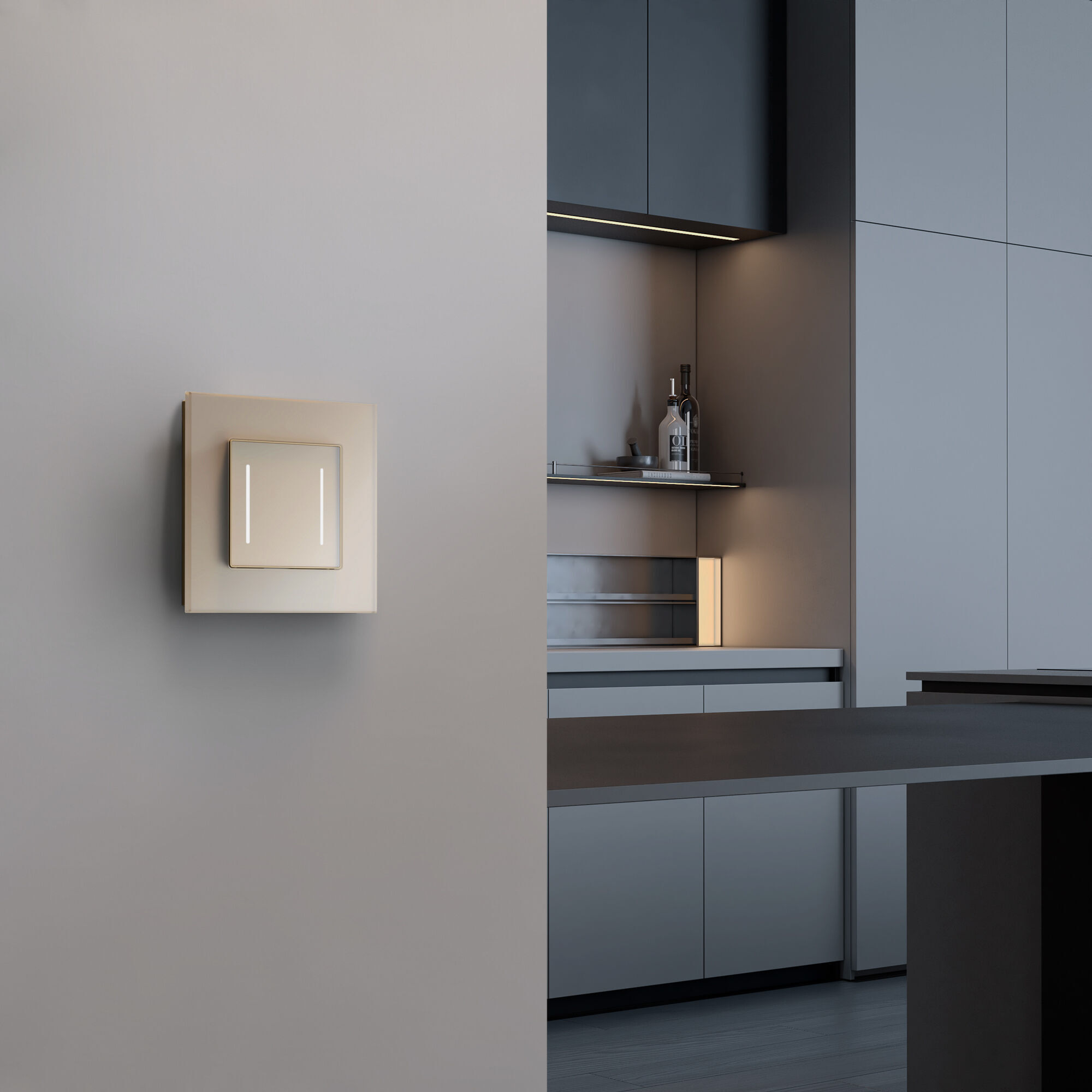 Рамка на 1 пост Senso (шампань, стекло soft-touch) Werkel