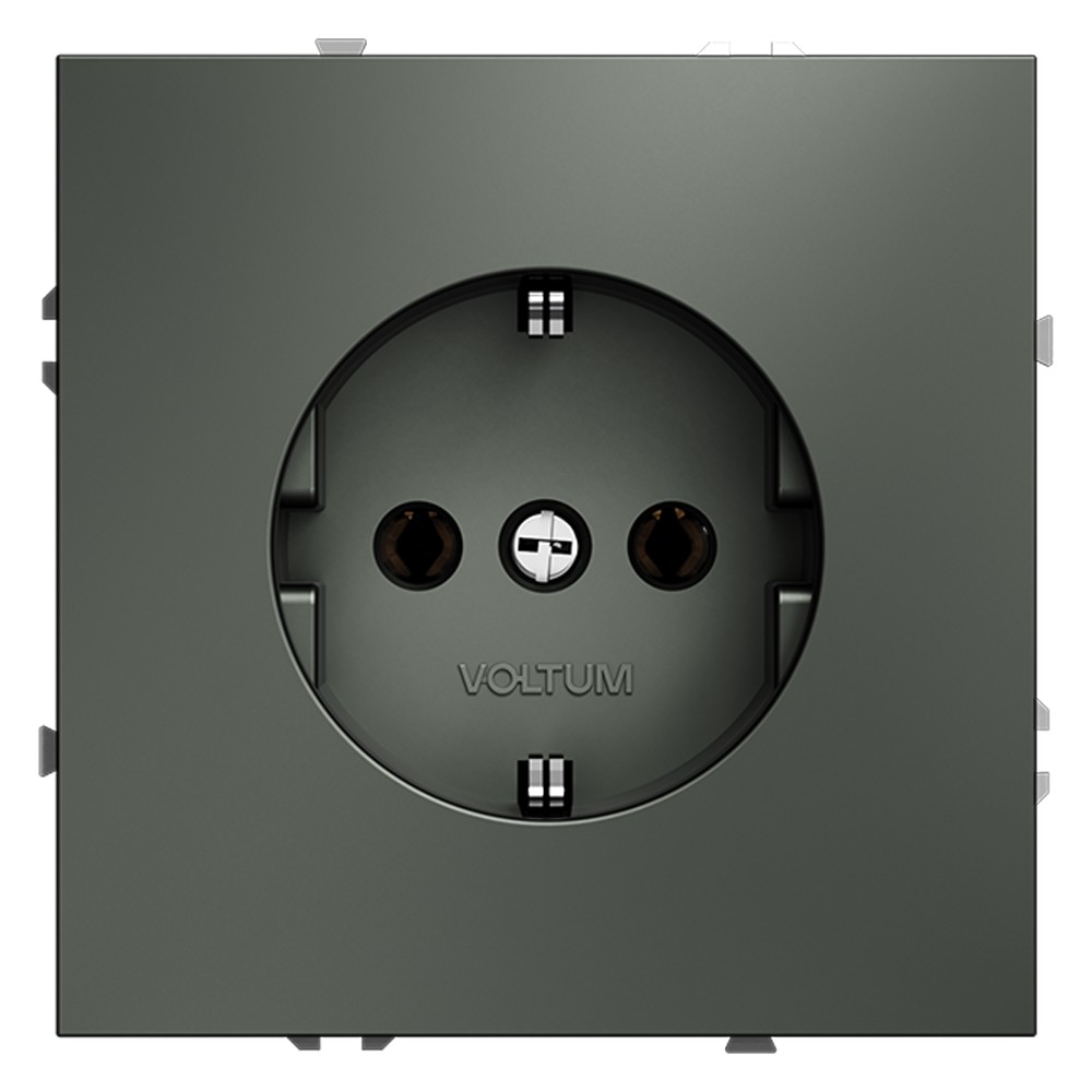 Розетка встраиваемая VOLTUM S70 с заземлением 16А, (титан)