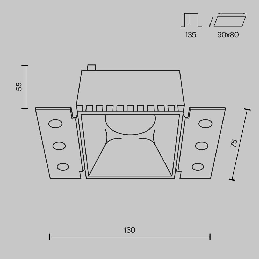 Встраиваемый светильник Maytoni Share GU10 1x20Вт DL051-01-GU10-SQ-WS