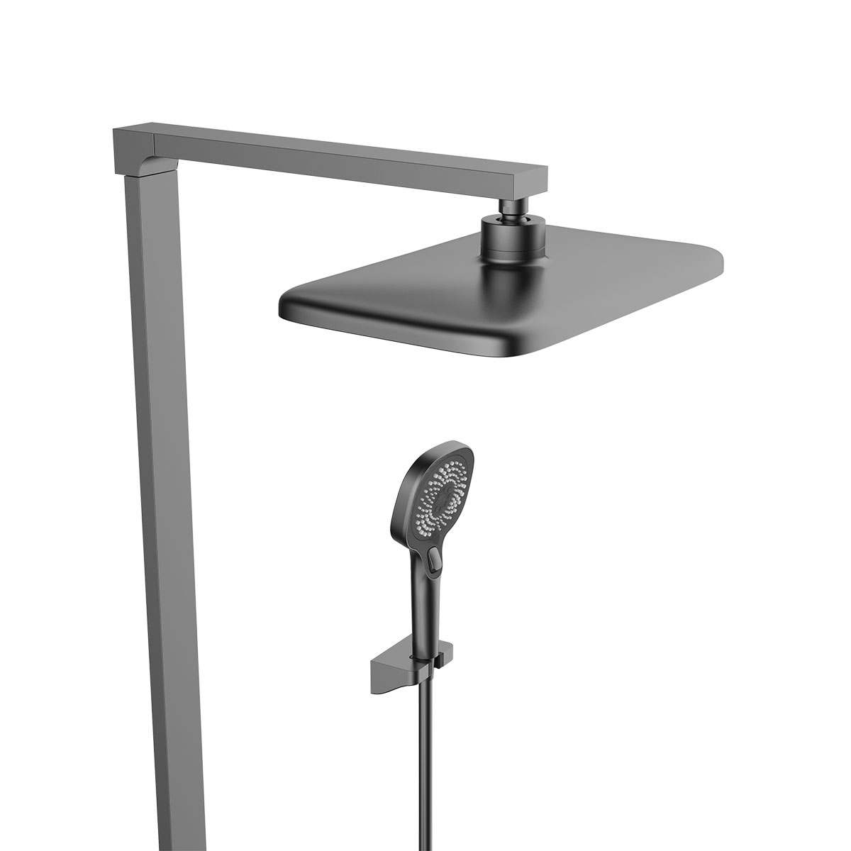 Душевая стойка Vincea Inspire VSFS-3I13TGM настенная цвет вороненая сталь