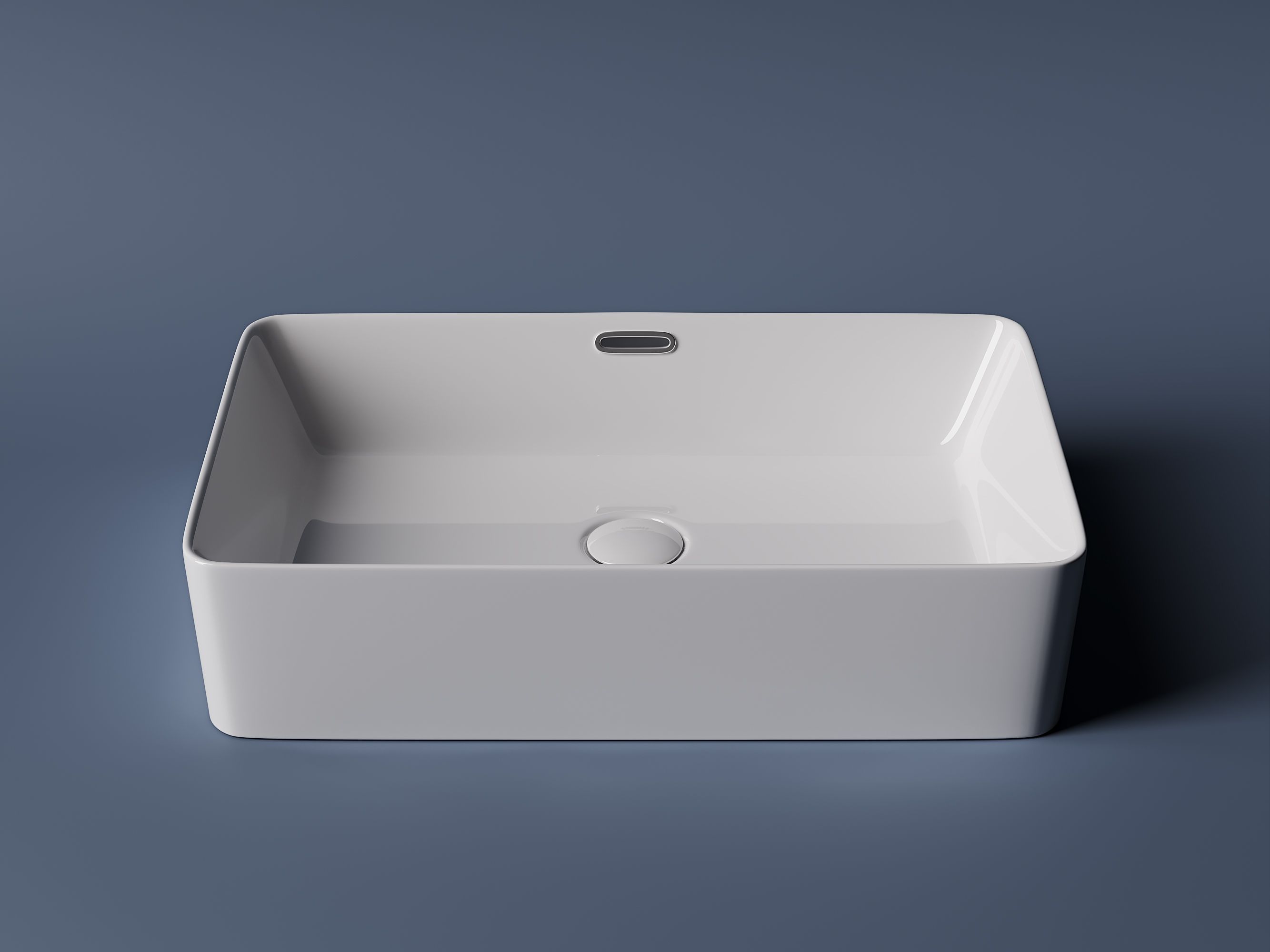 Умывальник чаша накладная прямоугольная со сливом переливом CN5025