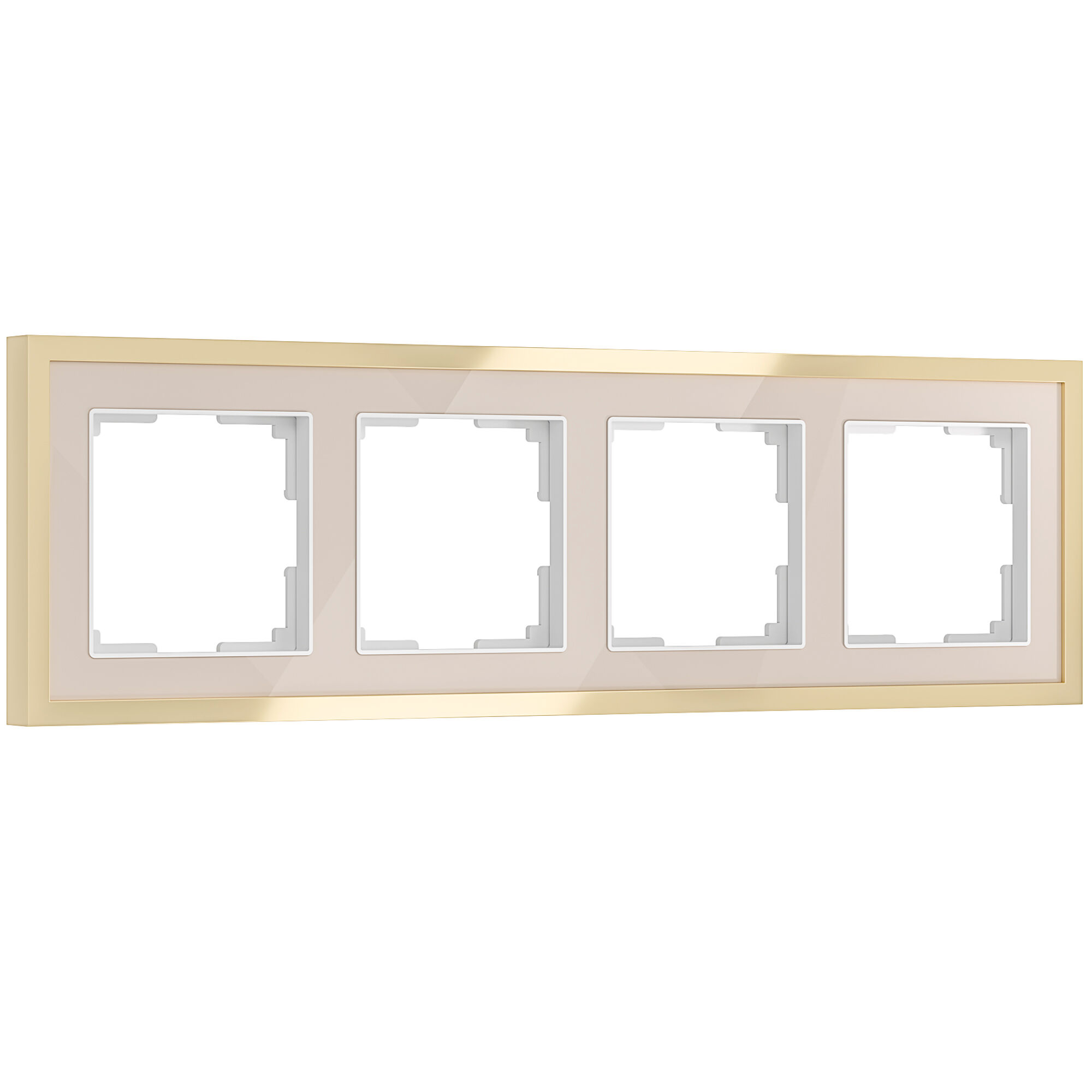 Рамка на 4 поста Baguette (айвори/латунь) Werkel