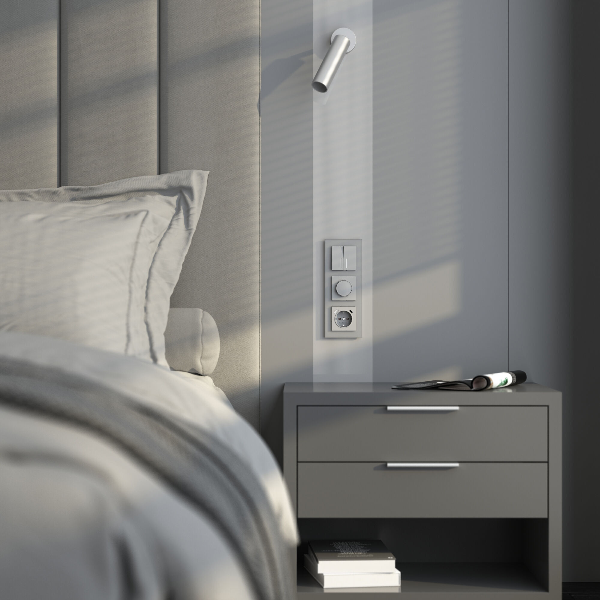 Рамка на 3 поста Senso (серебряный, стекло soft-touch) Werkel