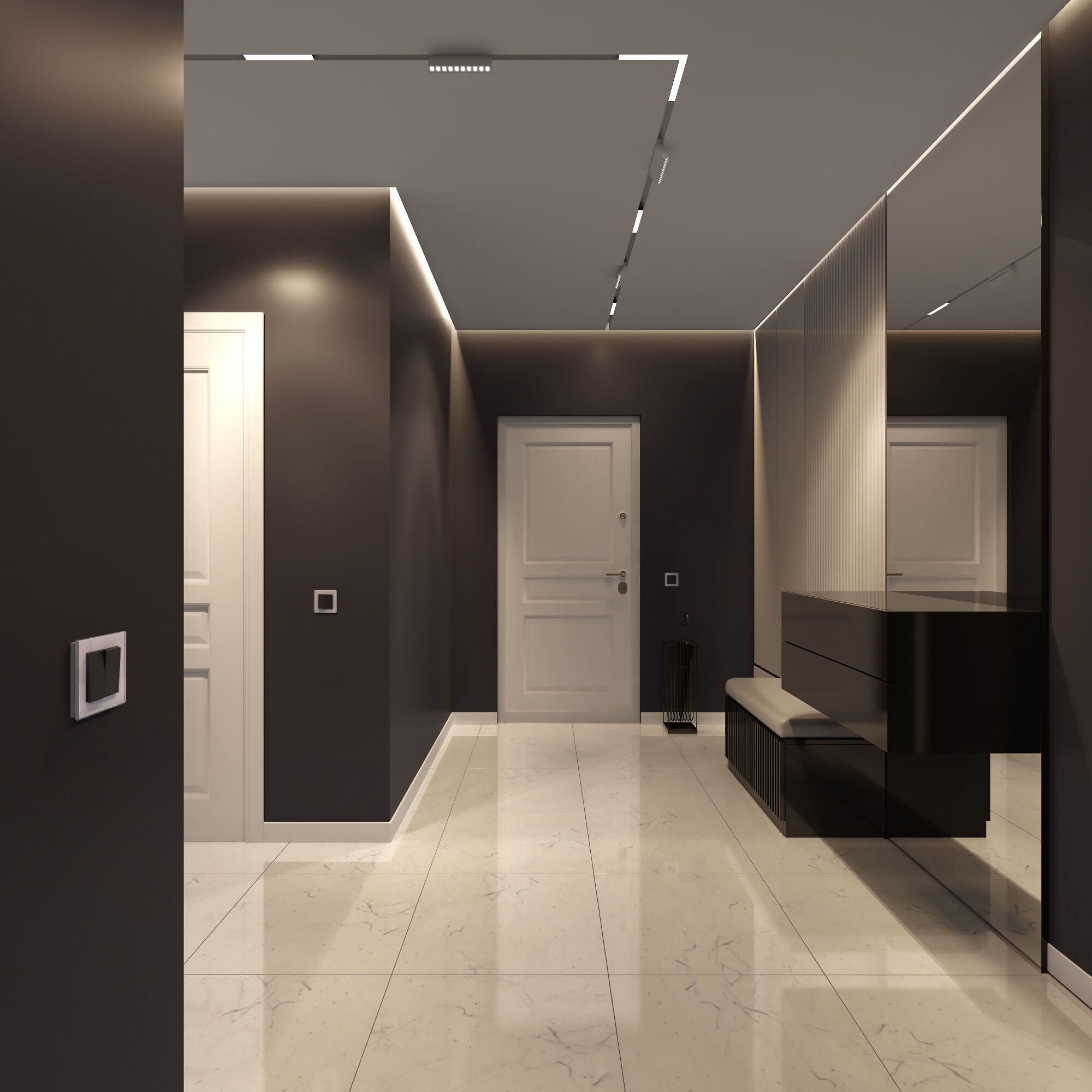 Перекрестный переключатель двухклавишный (черный матовый) Werkel