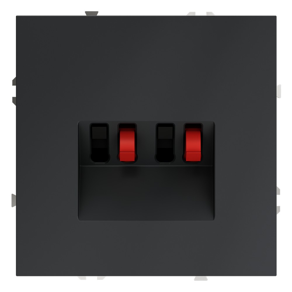 Розетка акустическая встраиваемая VOLTUM S70 4-местная, (графит)