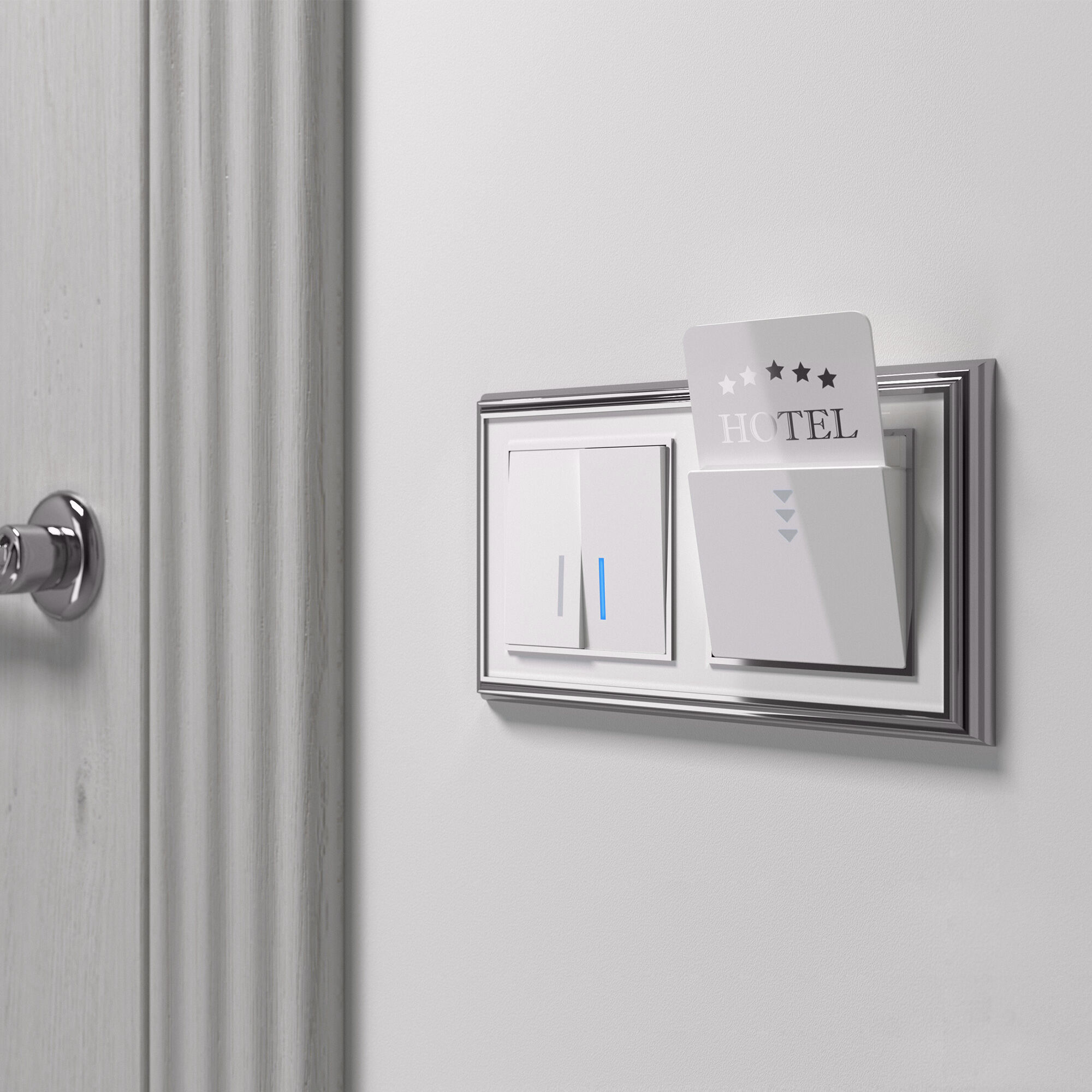 Электронный карточный выключатель (белый глянцевый) Werkel