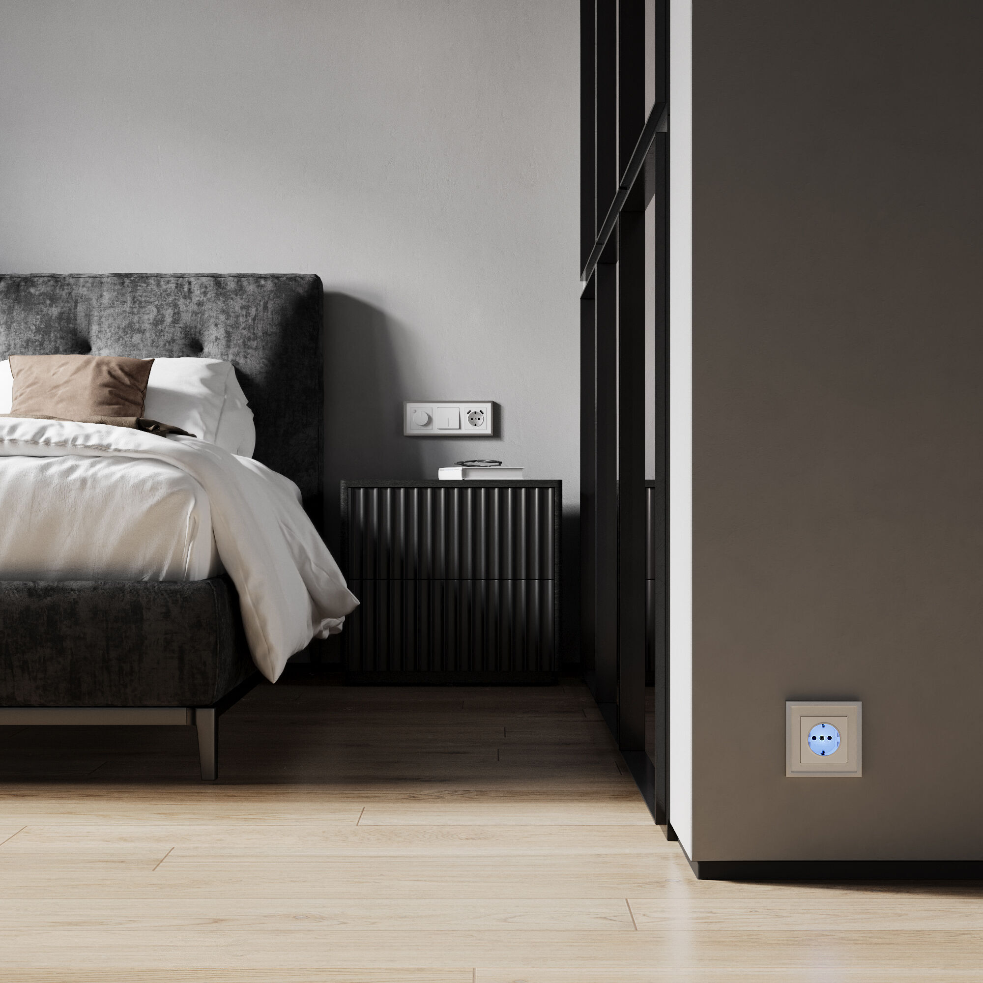 Розетка с подсветкой (белый матовый) Werkel