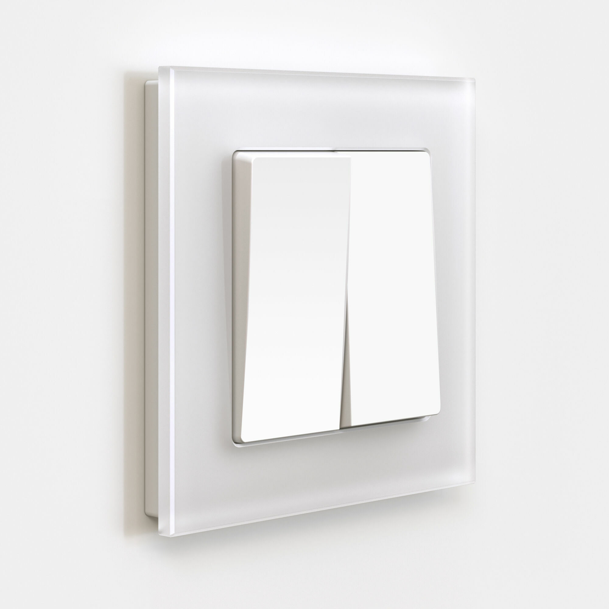 Выключатель двухклавишный проходной (белый матовый) Werkel