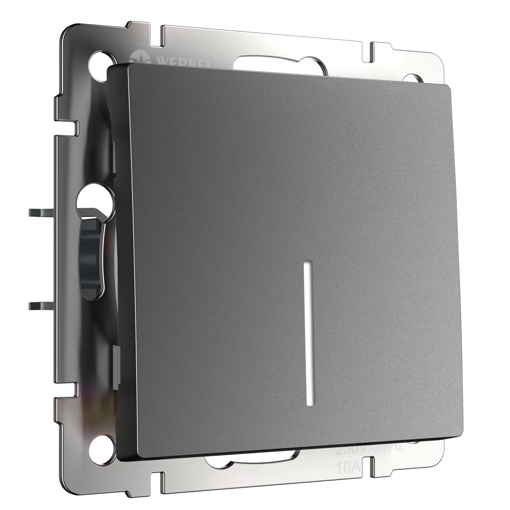 Выключатель одноклавишный проходной с подсветкой (графит матовый) Werkel