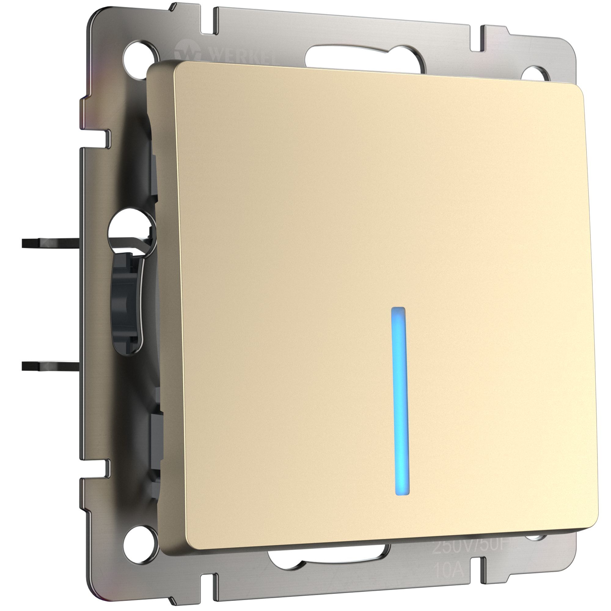 Выключатель одноклавишный с подсветкой (шампань) Werkel