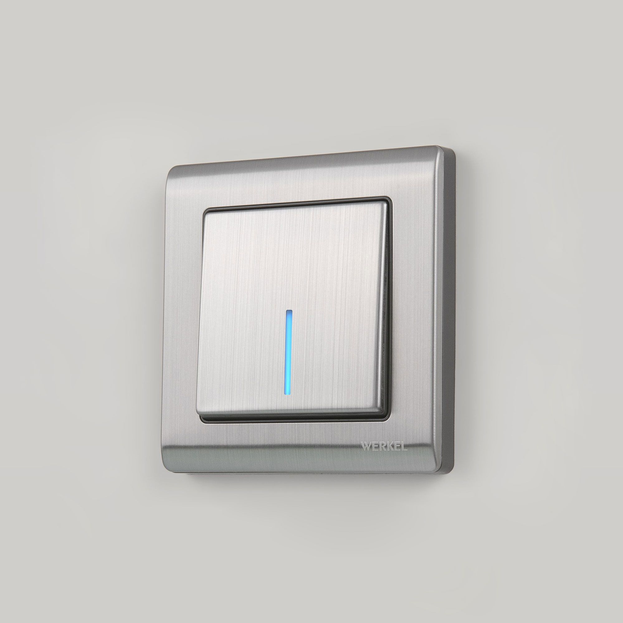 Выключатель одноклавишный проходной с подсветкой (глянцевый никель) Werkel