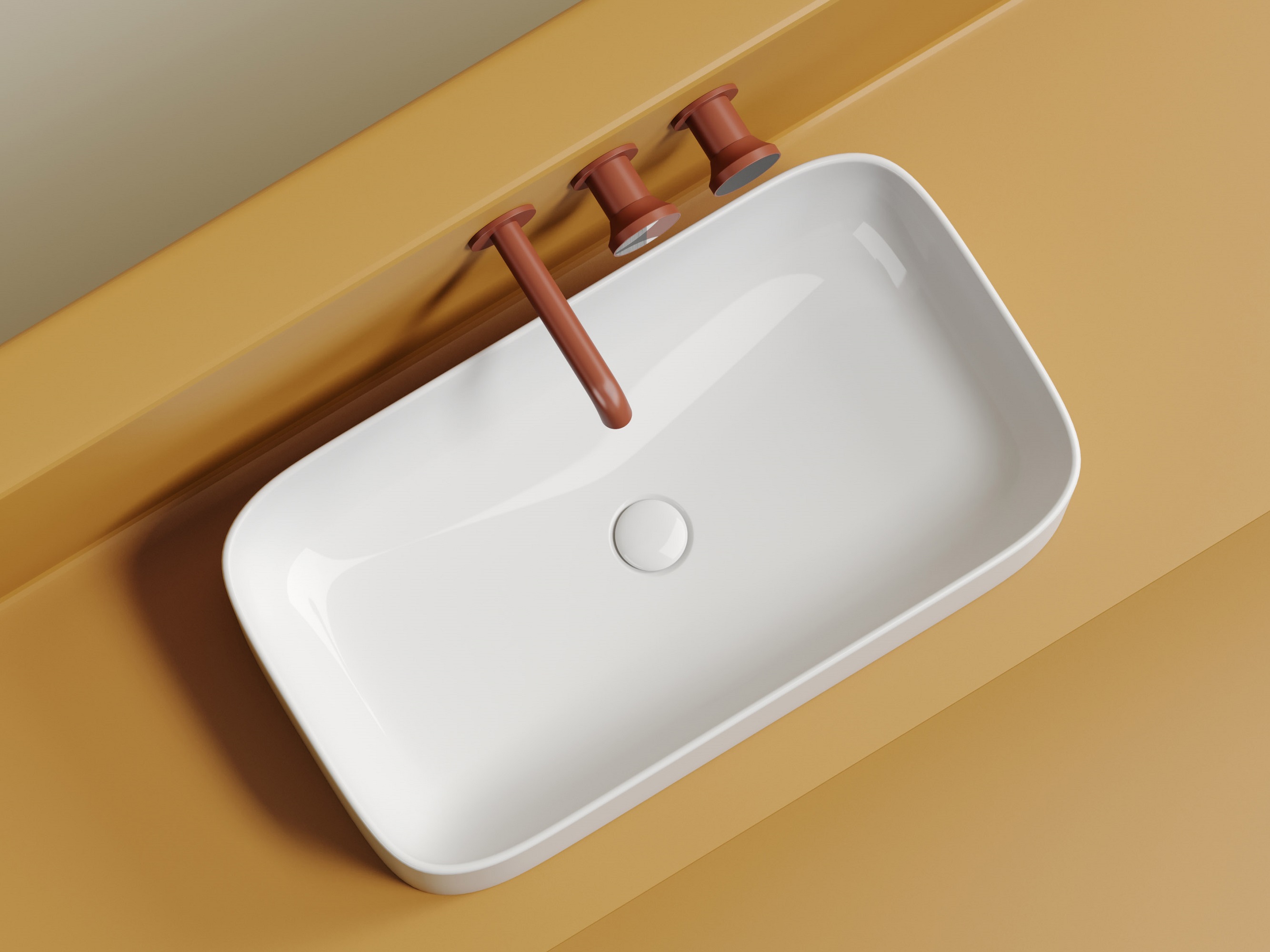 Умывальник чаша накладная прямоугольная CN6054