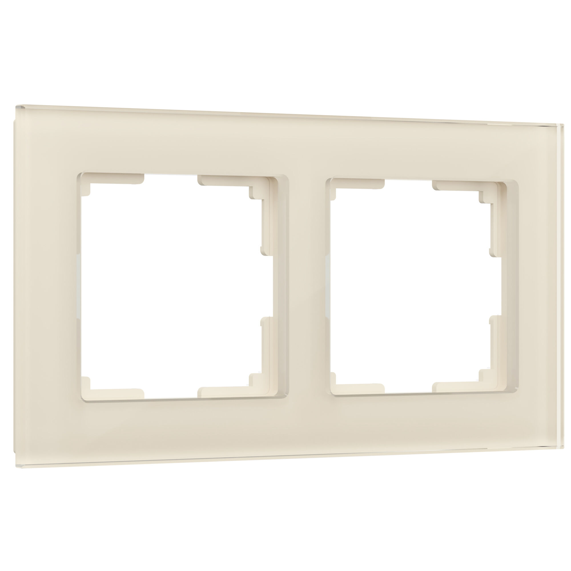 Рамка на 2 поста (молочный, стекло) Werkel