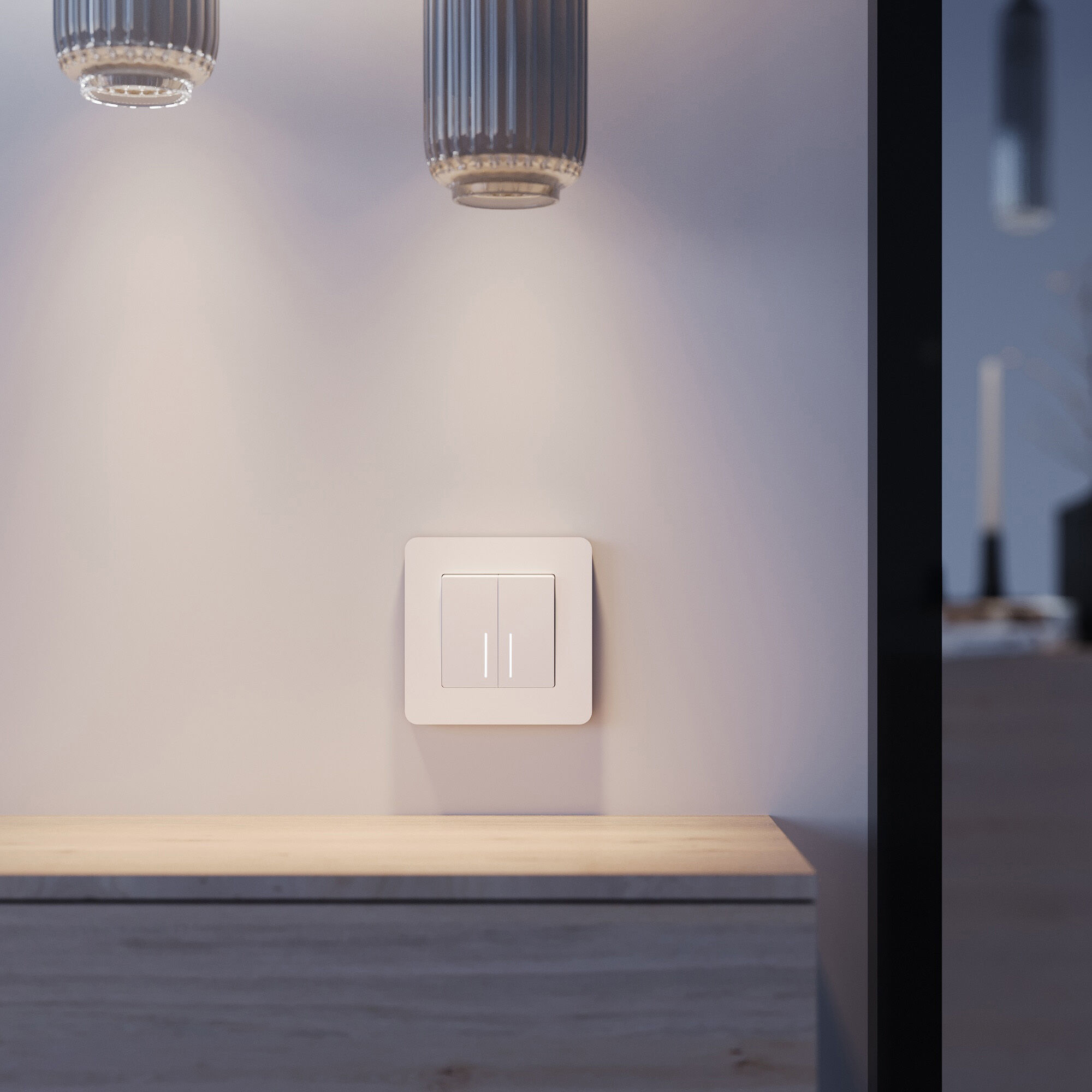 Рамка на 1 пост Split (белый/черный, soft-touch) Werkel