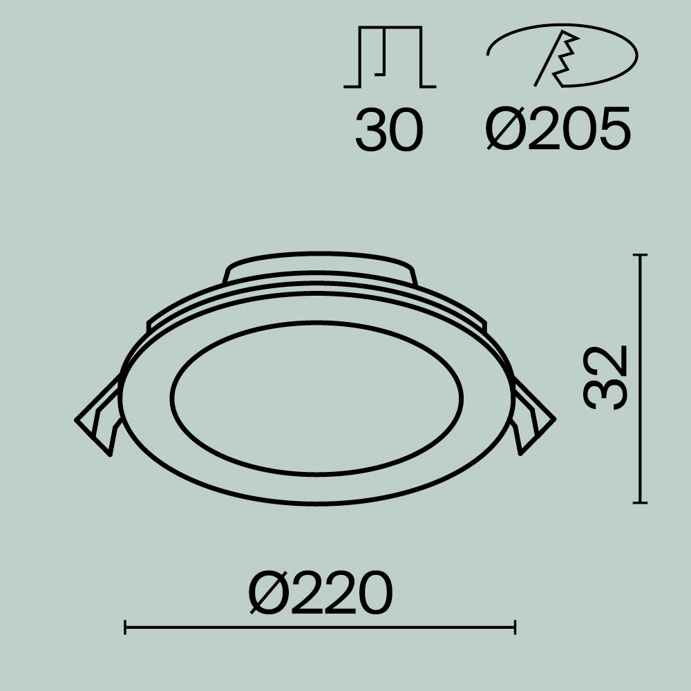 Встраиваемый светильник Maytoni Stockton 3-4-6K 1x18Вт 110° IP44 DL017-6-L18W3-4-6K