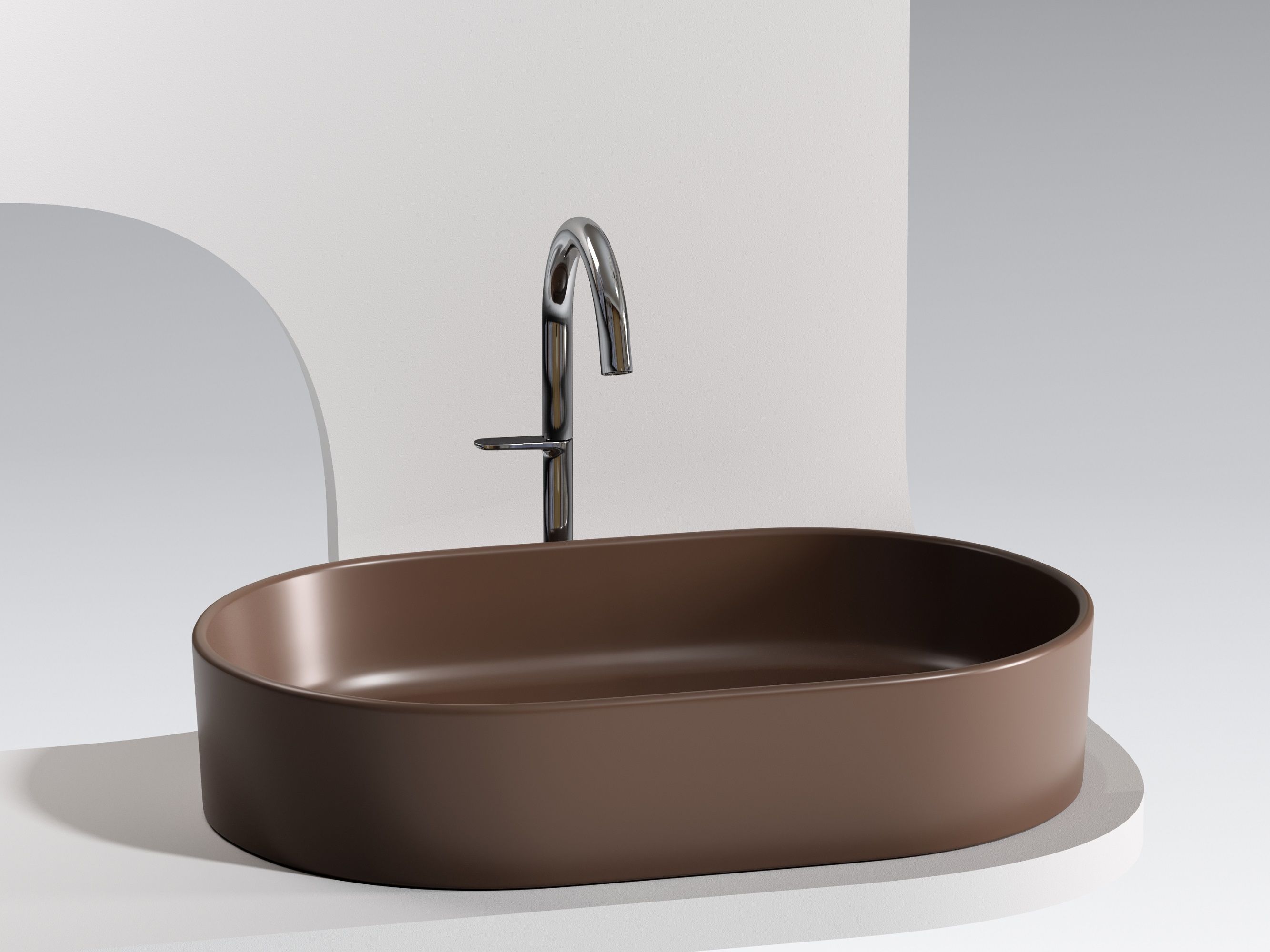 Умывальник чаша накладная овальная CN6048MDB