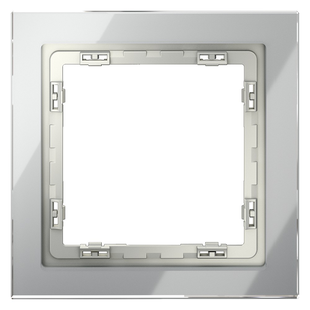 Рамка стеклянная VOLTUM S70 на 1 пост, (сталь, стекло)