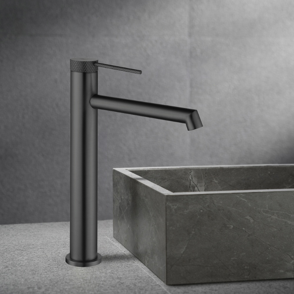 Смеситель Vincea Rim VBF-2RM2GM на столешницу/на раковину вороненая сталь