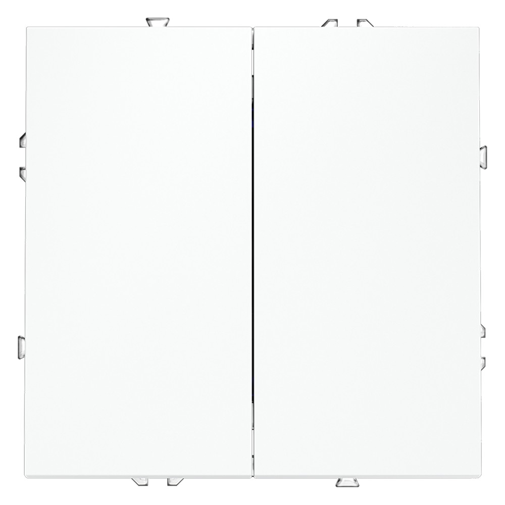 Выключатель с самовозвратом встраиваемый VOLTUM S70 двухклавишный 10А, (белый матовый)