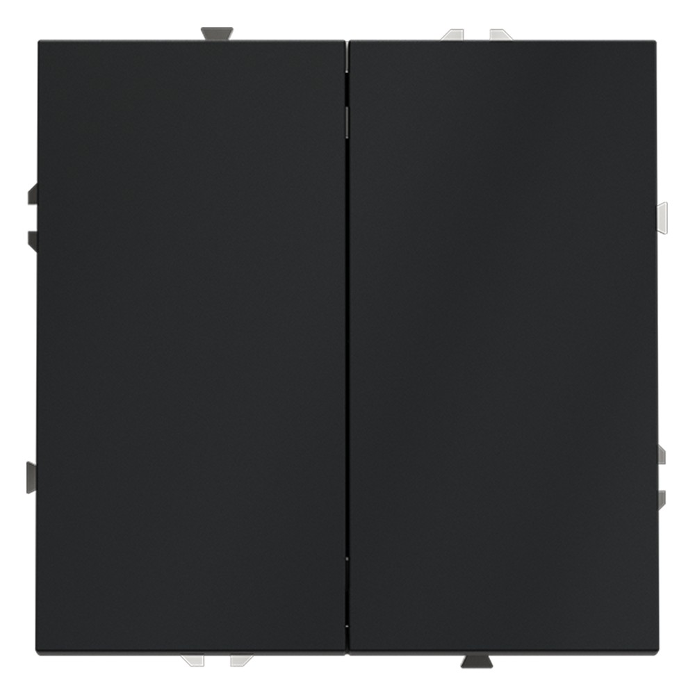 Выключатель с самовозвратом встраиваемый VOLTUM S70 двухклавишный 10А, (графит)