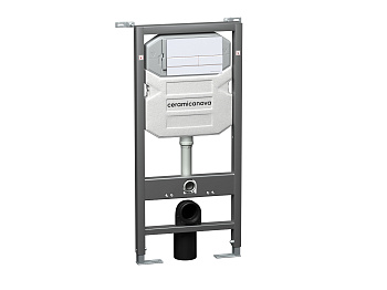 Система инсталляции для унитазов CERAMICANOVA Envision с кнопкой смыва Flat цвет белый, креплениями CN1002W