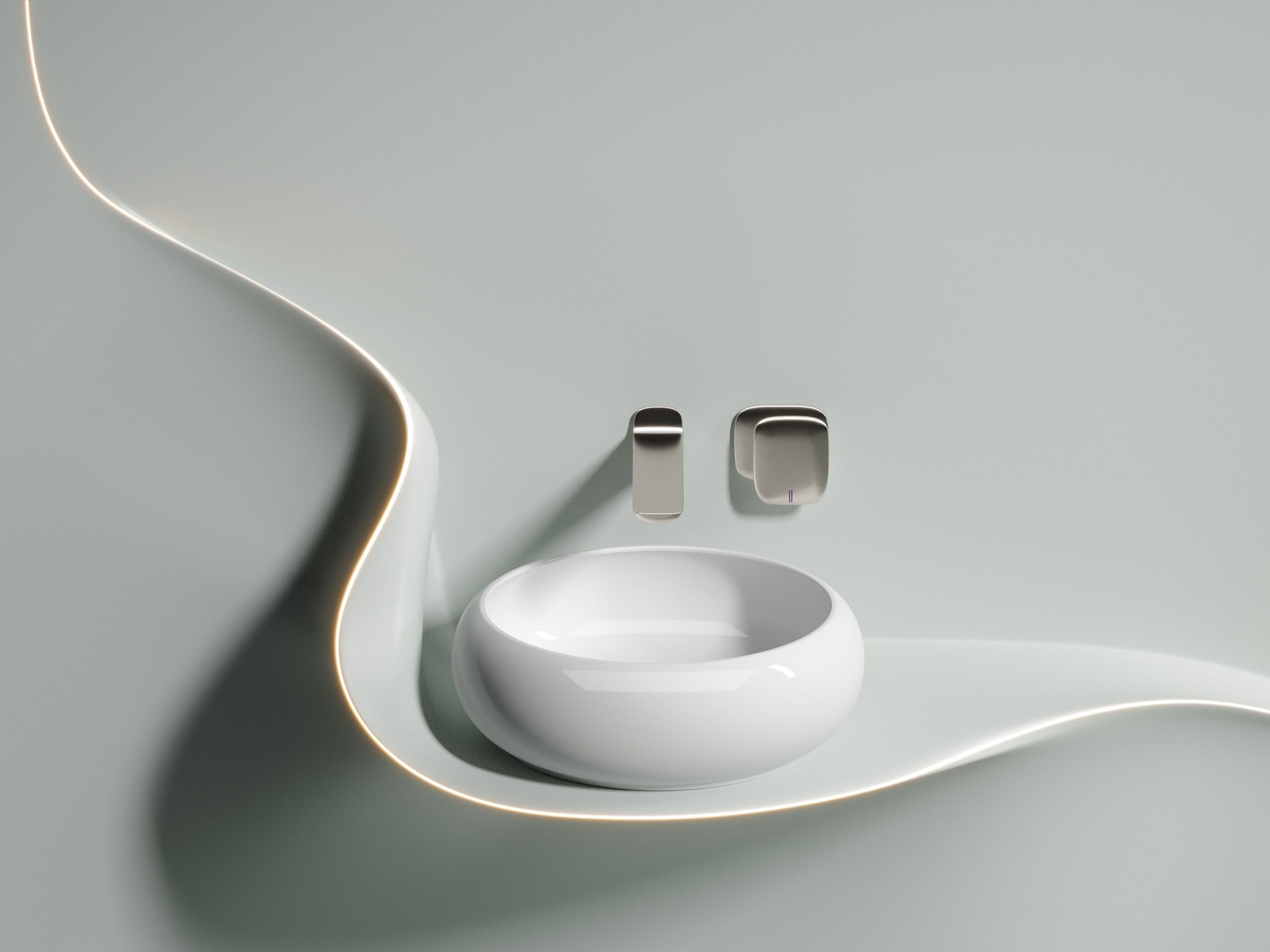 Умывальник чаша накладная круглая CN6050