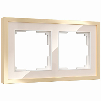 Рамка на 2 поста Baguette (айвори/латунь) Werkel