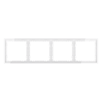 Рамка пластиковая VOLTUM S70 на 4 поста, (белый глянцевый)