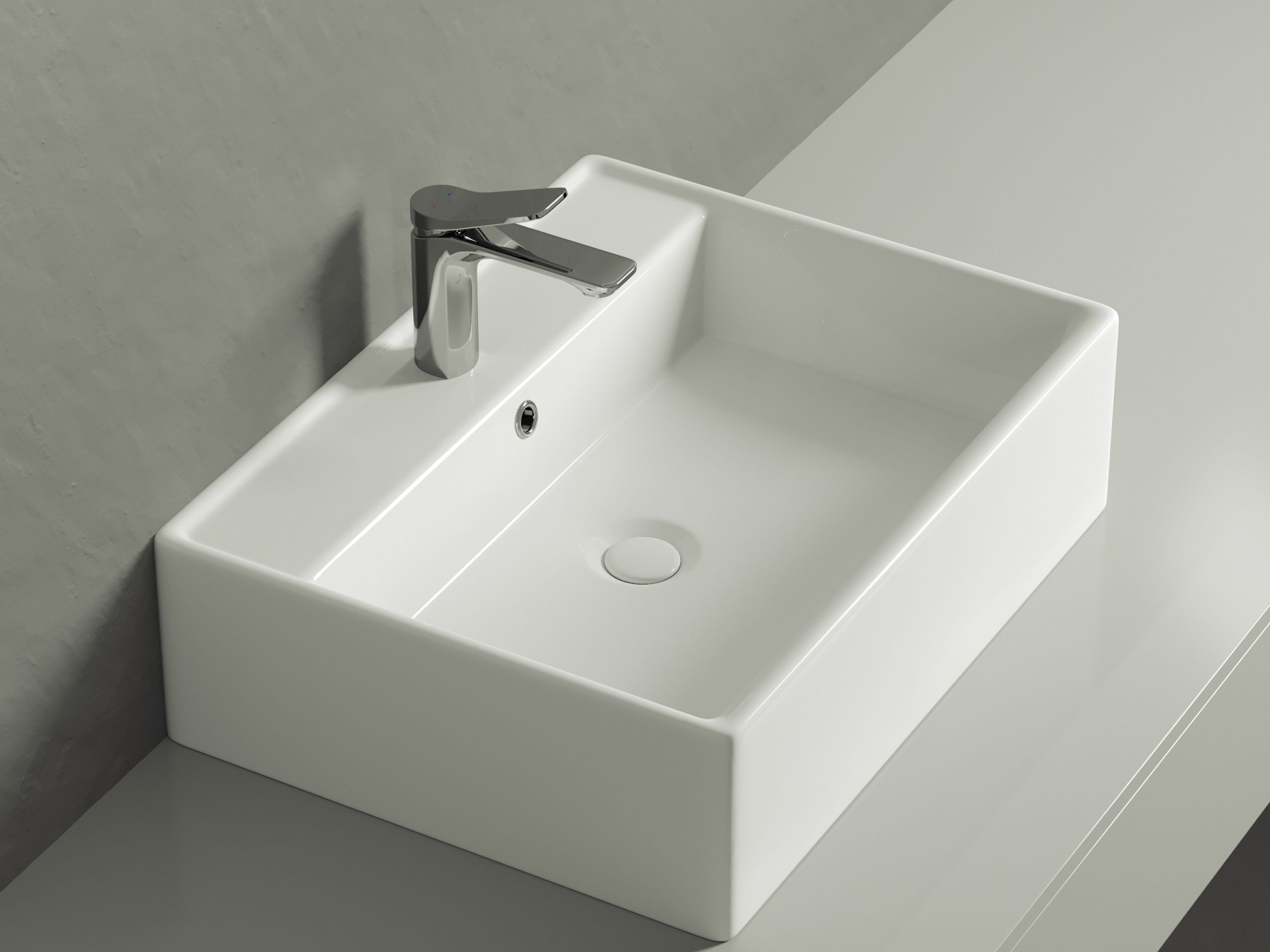 Умывальник чаша накладная прямоугольная CN6046