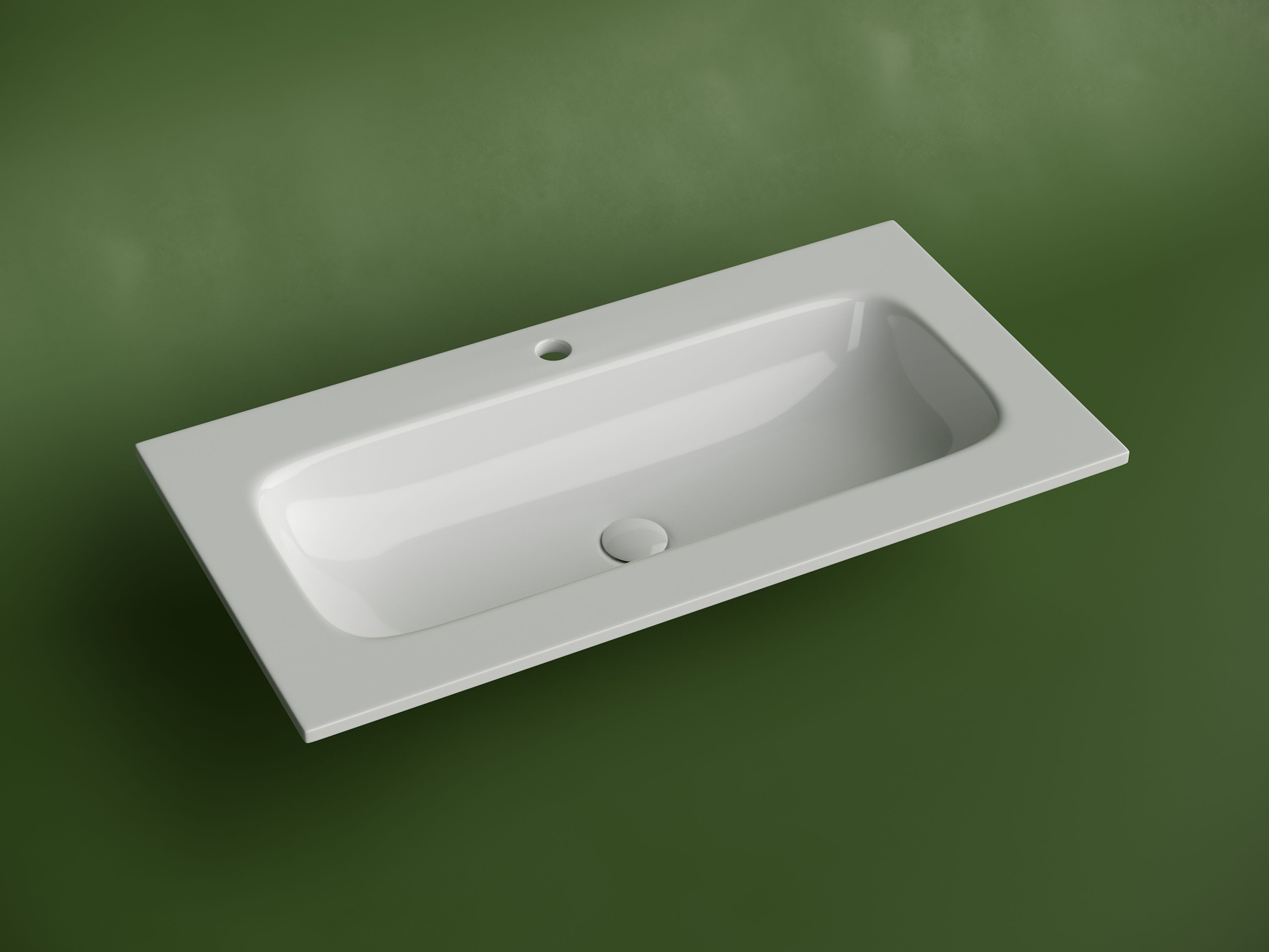 Раковина накладная мебельная прямоугольная с отверстием под смеситель CN7019