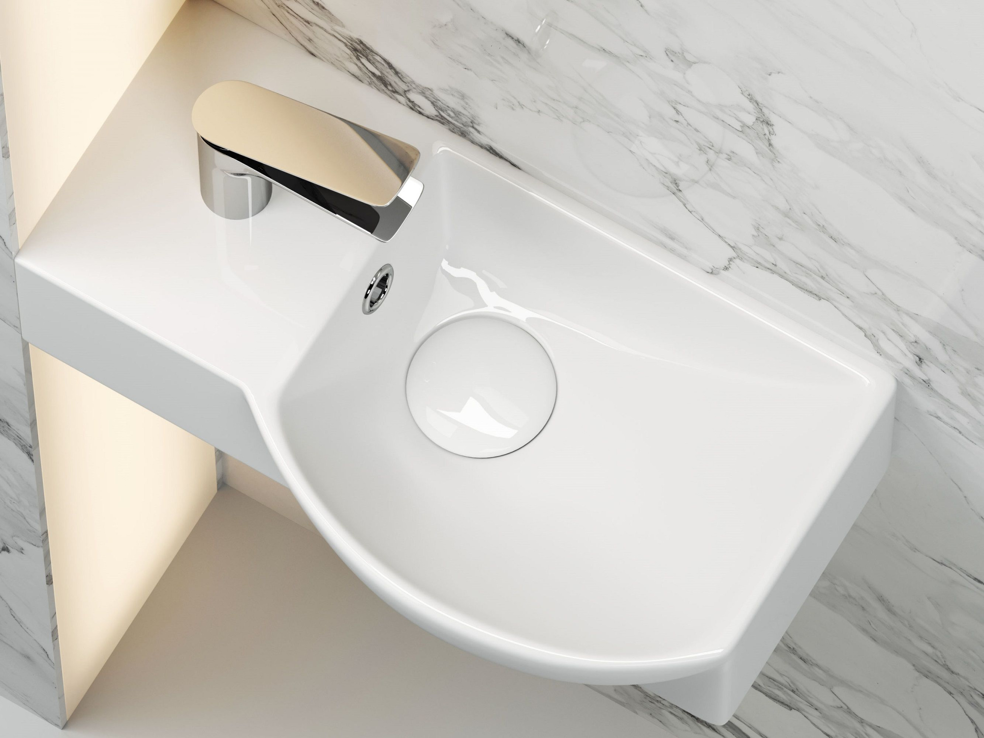 Умывальник подвесной прямоугольный с крепежом CN6039R