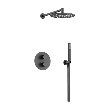 Душевой комплект с термостатом Etna, с внутренней частью, черный матовый SC9010MB